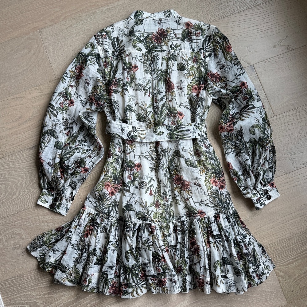 BANANA REPUBLIC Floral Mini Pleated A-Line Dress M - Picture 5 of 6